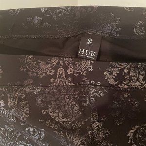 Hue Floral Silver Floral Damask Leggings